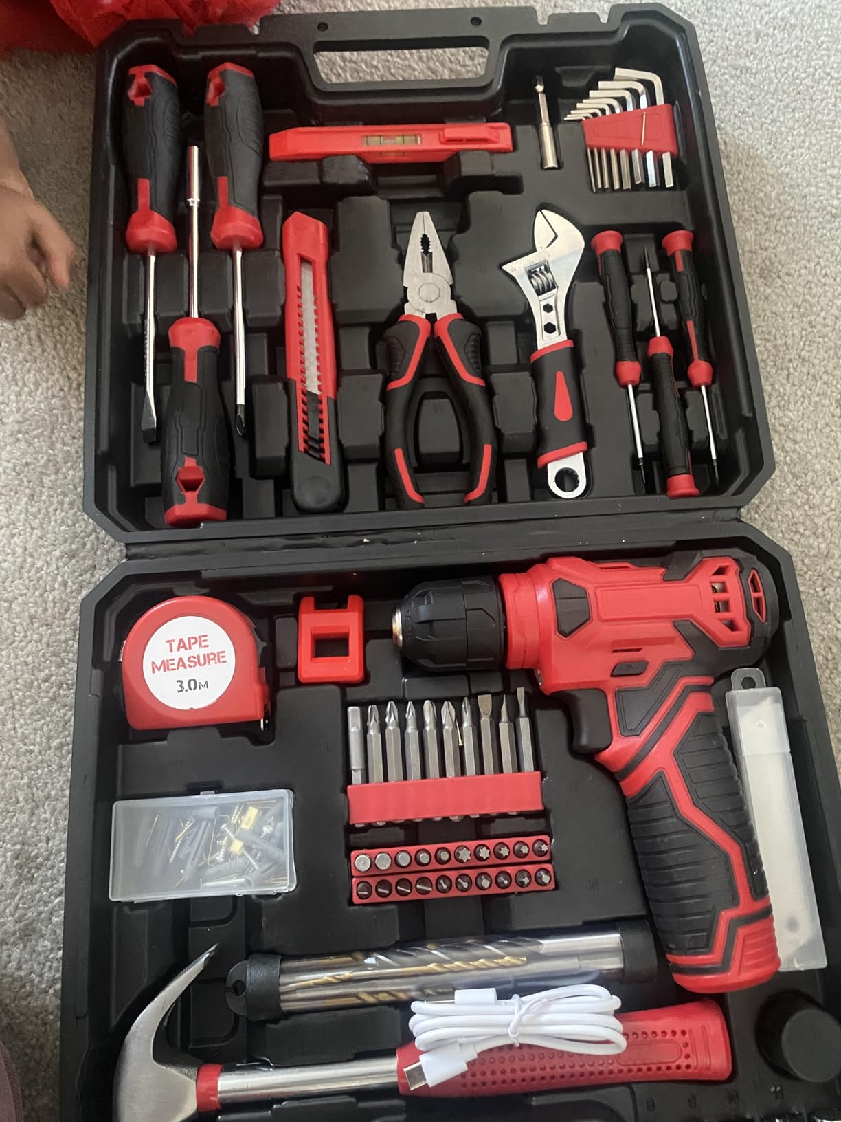Home Tool Set With Hand Drill