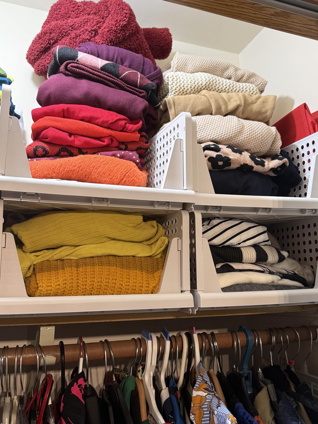 SNSLXH 5 Pack Stackable Closet Organizer